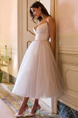French Dove Tulle Midi Dress