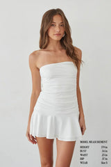 Alora Strapless Ruched Mini Dress
