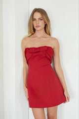 Sarah Bow and Pleat Mini Dress