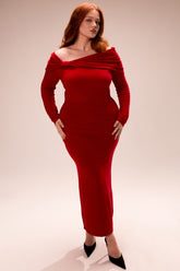 Holly Red Cashmere Blend Midi Skirt