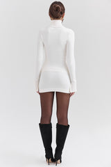 Ivory Cashmere Mini Skirt
