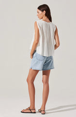 Lavanna Pleated Tie-Front Top
