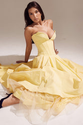 Sunshine Strapless Tulle Midi Dress