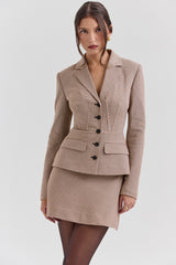 Brown Puppytooth A-Line Mini Skirt