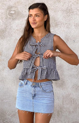 Baxter Black Gingham Top