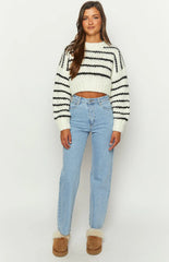 Belmont White Striped Sweater