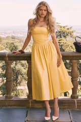 Apricot Cotton Midi Sundress