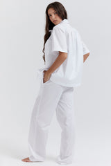 White Relaxed Fit Trousers
