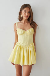 Belle Lace Trim Corset Fit and Flare Mini Dress