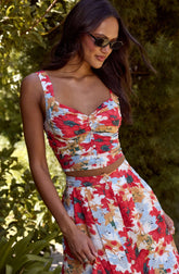 Button Front Pleated Midi Skirt