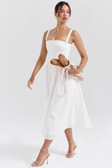 White Broderie Anglais Midi Sundress