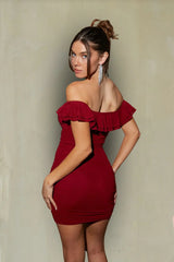 Dahlia Off the Shoulder Ruffle Mini Dress