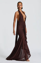 Janessa Maxi Dress - Plum Brown