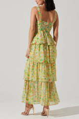 ASTR Midsummer Floral Tiered Maxi Dress in Bright Floral