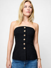 Structured Tweed Strapless Top
