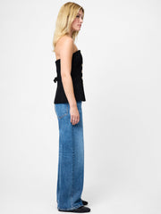 Structured Tweed Strapless Top