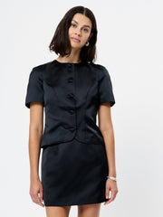 Jaxon Satin Puff Sleeve Top