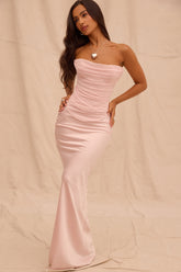 Ballerina Pink Satin Maxi Skirt