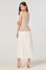 Longline Vest Mixed Media Dress