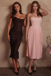 Bitter Chocolate Lace Corset Midi Dress &Amp; Bolero