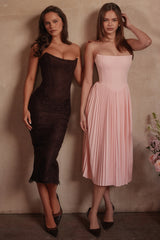 Bitter Chocolate Lace Corset Midi Dress &Amp; Bolero