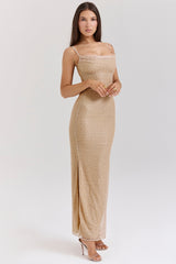Seapearl Embellished Maxi Dress