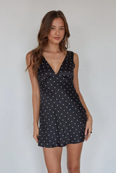 Annie Polka Dot Satin Mini Dress