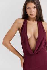 Merlot Draped Midi Dress