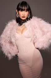 Blush Mesh Maxi Dress With Bodysuit