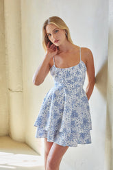 Alina Floral Tie Back Mini Dress