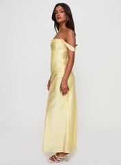 Azura Off The Shoulder Maxi Dress Yellow