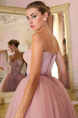 French Rose Tulle Midi Dress