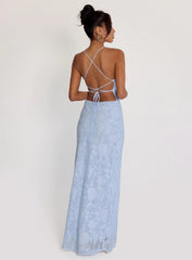 Celena Maxi Dress Blue Burnout