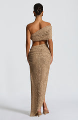 Laverna Midi Dress - Beige