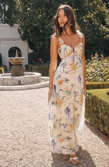 Emese Floral Pleated Maxi Dress