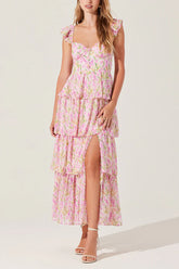 ASTR Midsummer Floral Tiered Maxi Dress in Bright Floral