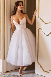 French Dove Tulle Midi Dress