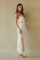 Zora One Shoulder Pleated Midi Dress