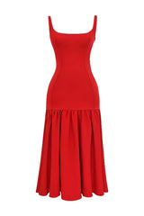 Scarlet Dropped Waist Midi Dress