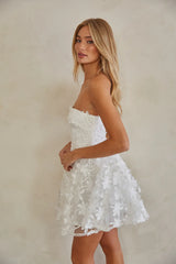 Evangeline Floral Applique Babydoll Dress