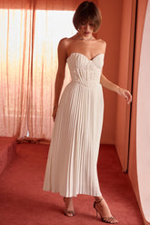 Ivory Pleated Maxi Dress
