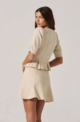 Pleated Cinched Waist Top