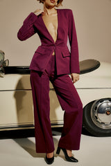 Wine Straight Leg Trousers