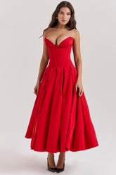 Scarlet Strapless Midi Dress