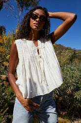 Lavanna Pleated Tie-Front Top