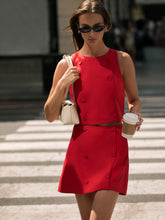 Azra Twill Double Breasted Mini Skirt