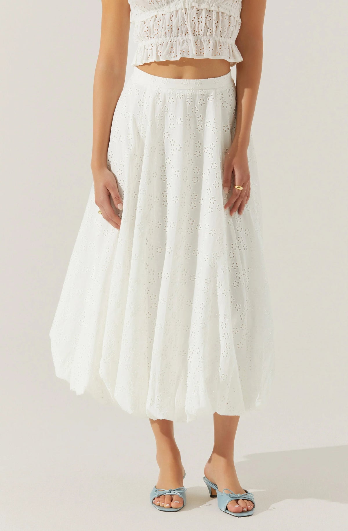 Kissel Eyelet Bubble Maxi Skirt