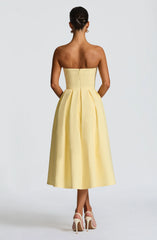 Edith Midi Dress - Lemon