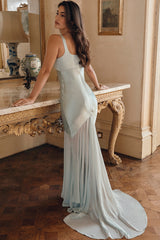 Pistachio Chiffon Floor Length Gown