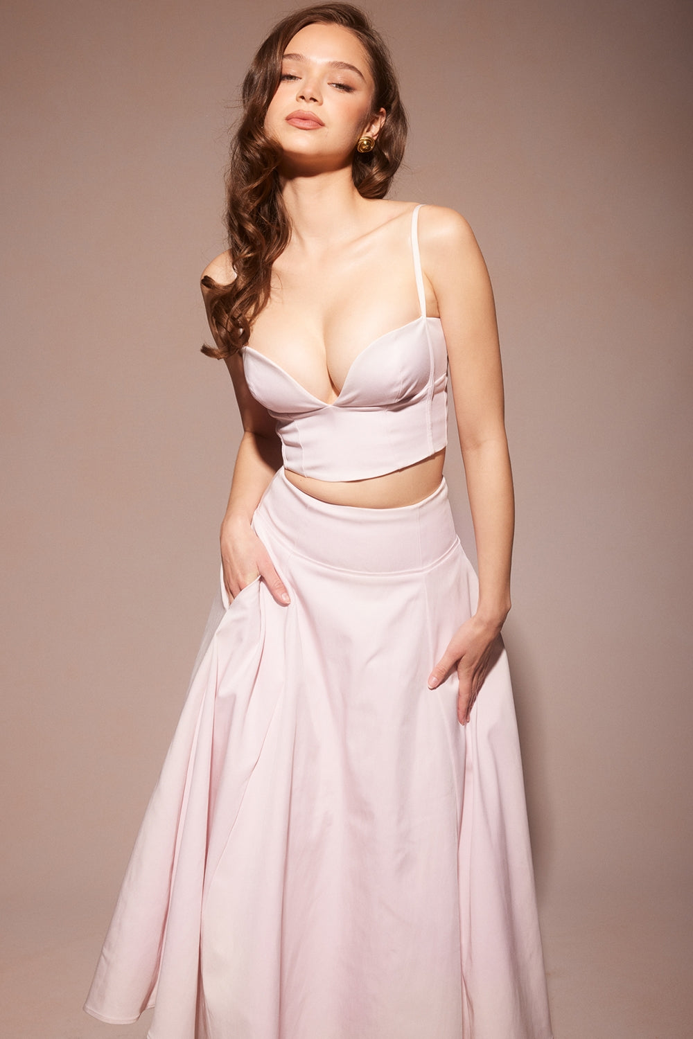 Ballerina Pink Cropped Bralette Top